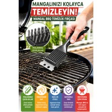 Open Home Concept Mangal Bbq Temizlik Fırçası Paslanmaz Çelik Kıllı Izgara Temizleme Fırçası Ergonomik