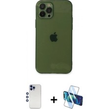 İlk El Grup Pilelistore™ iPhone 12 Pro Max Kılıf Ahenk Doku - Siyah 3D Antistatik Seramik Nano Ekran Koruyucu + Shine Kamera Lens - Lt