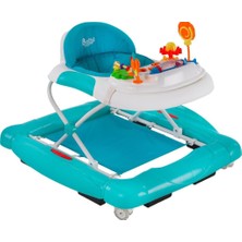 Babyhope 212 Royal Müzikli Oyuncaklı Yürüteç Turkuaz Silikon Malzeme ile Lüks Konfor