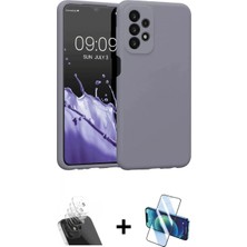 İlk El Grup Pilelistore™ Galaxy A23 4g Kılıf Kozmos Yansıma Özel Seri - Siyah 3D Antistatik Cam Ekran Koruyucu + Kamera Lens Koruma Cam - Sf