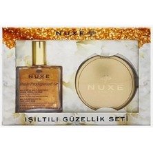 Nuxe Işıltılı Güzellik Seti - Or Kuru Yağ 100 ml + Kompakt Pudra 25 gr