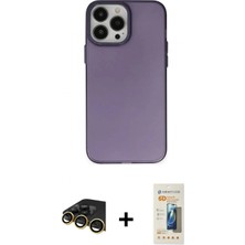 Pileli Store Pilelistore™ iPhone 13 Pro Max Kılıf Ahenk Çizgi Prime - Siyah 6d Mat Seramik Hayalet Nano Ekran Koruyucu + Raze Metal Kamera Lens - Gd