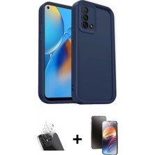 Pileli Store Pilelistore™ Oppo A74 4g Kılıf Yankı Yansıma Özel Seri - Siyah 3D Antistatik Mat Seramik Nano Ekran Koruyucu + Kamera Lens Koruma Cam - Sf