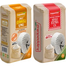 Kappadokia Siyez Extra Un 1 kg ve Kızıl Buğday (Spelt) Un 1 kg Türkiye Menşeli Doğal Ürün