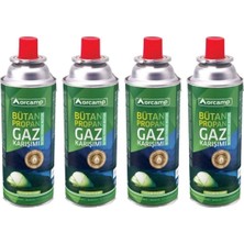 Orcamp KTS-227 Gaz Kartuşu 4'lü Set Bütan-Propan Gaz Karışımı ile Uzun Yanma Süresi