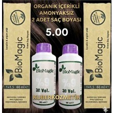 Biomagic 5.00 Açık Kahve Organik Içerikli Amonyaksız Kalıcı Saç Boyası 2boya +2oksidan