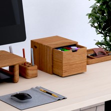 Desna Tek Katlı Tek Çekmeceli Dolap - Kiraz | 18 cm x 19 cm x 15.2 cm | Woodsaka