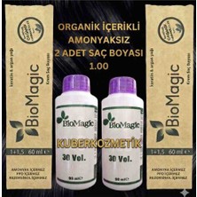 Biomagic 1.00 Siyah Organik Içerikli Amonyaksız Kalıcı Saç Boyası 2boya +2oksidan