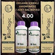 Biomagic 4.00 Kahve Organik Içerikli Amonyaksız Kalıcı Saç Boyası 2boya +2oksidan