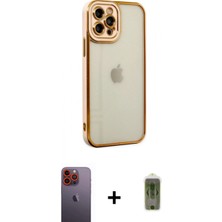 Pileli Store Pilelistore™ iPhone 12 Pro Max Kılıf Çekirdek Klasik Serisi - Siyah Joko Magic 5d Hayalet Cam + Neon Fosforlu Kamera Lens - Tu