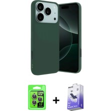Pileli Store Pilelistore™ iPhone 17 Pro Kılıf Ahenk Serisi - Siyah Bilvis 5in1 5d Magic Hayalet Cam Ekran Koruyucu + Raze Metal Kamera Lens - Gı
