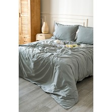 Koza Home Boho Sade Natural Yeşil % 100 Pamuk Nevresim Takımı Çift Kişilik 200 x 220 7032A