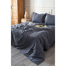 Koza Home Boho Sade Natural Gri % 100 Pamuk Nevresim Takımı Çift Kişilik 200 x 220 7034A