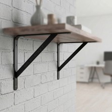 Mr.Bracket 15X15CM Orta Yük 2 Ad. Siyah Modern Raf Altı Tutucu Ayak - Metal L Demir Duvar Montaj Destek Aparatı