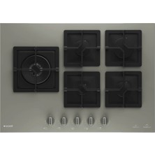 Arçelik Gazlı Ocak OCD K 752-2 DWKYG Gri Cam Tablalı 5 Gözü Düğmeden Kontrol Özellikli