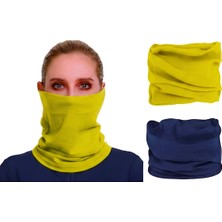 Rocmay 2'li Paket Sarı Lacivert Çok Amaçlı Taraftar Bandana | Esnek, Nefes Alabilir, Terletmeyen Boyunluk & Saç Bandı