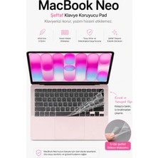 Fibaks Apple MacBook Neo 13 Inç A3404 Şeffaf Klavye Koruyucu Ultra Ince Sıvı Toz Kalkanı (Q Klavye)