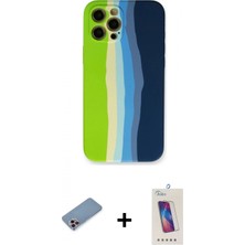 Pileli Store Pilelistore™ iPhone 12 Pro Max Kılıf Yadigar Çizgi - Siyah Joko 5d Cam + Shine Kamera Lens Koruma Cam - Pe