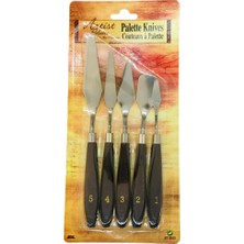Samur 5 Parça Metal Ressam Tuval Spatula ve Bıçak Seti Uzun Yıllar Kullanım İçin Özel Tasarım