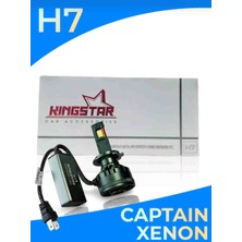 Kingstar 2 Adet H7 LED Xenon Far Ampulü / Captaın Serisi / 12.000 Lumen / Beyaz Işık / Canbus / 2 Tırnak