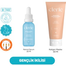 Clerie Retinol Serum & Soyulabilir Kolajen Maske Seti – Anti-Aging, Kırışıklık Giderici, Cilt Yenileyici ve Gençlik Ikilisi Cilt Bakım Seti