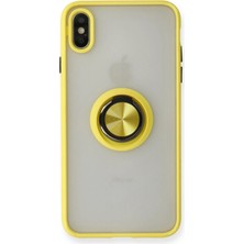 Zenvia Mey Ithalat®  iPhone x Kılıf Montreal Yüzüklü Silikon Kapak - Sarı