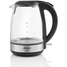 Arzum AR3071 Glassy Cam Su Isıtıcısı 1,7 Litre Kapasite 2200W, Siyah