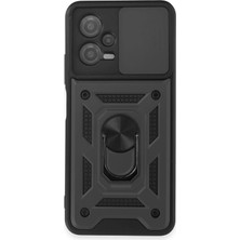 Zenvia Mey Ithalat®   Redmi Note 12 5g Kılıf Pars Lens Yüzüklü Silikon - Siyah