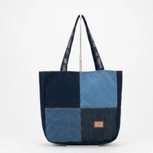 Kadın Denim Özel Tasarım Büyük Boy Tote Omuz Çantası