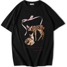 Brz Collection Unisex Oversize Can We Always Be This Close Forever T-Shirt Siyah