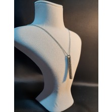 Mryart Çubuk Detaylı Çelik Kolye Unisex