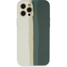 Zenvia Mey Ithalat®  iPhone 12 Pro Kılıf Ebruli Lansman Silikon - Beyaz-Gri