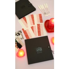 Lodos Fotoğrafçılık Siyah Anı Defteri + 10X7CM Fotoğraf Baskısı + Beyaz Jel Kalem + Kalpli Sticker Bant