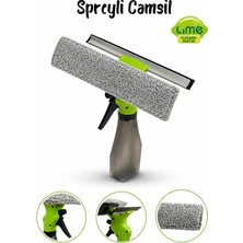 Spreyli Camsil Çekpas Deterjan Su Hazneli Silikonlu Çekçek Microfiber Araba Cam Ayna Temizleyici
