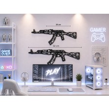 Dekoratif 2d Ak-47 – 20 & 32 cm | Oyuncu Odası & Duvar Aksesuarı