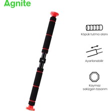 Ayarlanabilir Kapı Barfiks Demiri 80-130 cm Ev Tipi Fitness Kırmızı