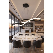 Light House Modern Siyah Sarkıt LED Beyaz Power Ledli Salon Mutfak Oda Hol Ledli Avize