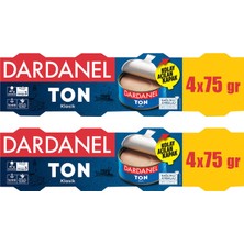 Dardanel 4X75 gr Ayçiçek Yağlı Ton Balığı 300 gr Kolay Açılır Ambalaj ile Hızlı Hazırlanır
