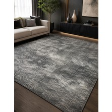 Merinos Jel Kaymaz Tabanlı 6 M² Modern Gri Geometrik Desenli Halı – Leke Tutmaz, Yumuşak Dokulu, Dekoratif Salon Halısı