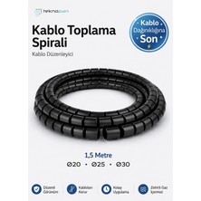 Kablo Toplama Spirali ( 1,5 Metre ) Halojensiz - Kablo Düzenleyici- Teknopan