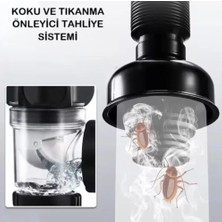 Movitekno Koku Önleyici Banyo Lavabo Gider Seti, Haşere Önleyici,Genişletilebilir S Borusu, Banyo ve Mutfak Lavaboları Için Lavabo Uzatma Borusu