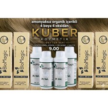 BioMagic 9.00 Sarı Organik İçerikli Amonyaksız Kalıcı Organik Saç Boyası  (4 Boya 4 Oksidan)