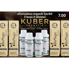 BioMagic 7.00 Kumral  Organik İçerikli Amonyaksız Kalıcı Saç Boyası (4 Boya 4 Oksidan)