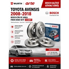 Toyota Aensis 2008-2018 Bosch Ön ve Arka Fren Diski 4 Adet
