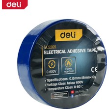 Deli Elektrik Yalıtım Bandı 0.13MM 18MM 10M Mavi Izolasyon Bandı