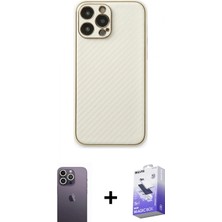 Pileli Store Pilelistore™ iPhone 13 Pro Max Kılıf Ahenk Işık - Siyah Bilvis 5in1 5d Magic Hayalet Cam Ekran Koruyucu + Neon Fosforlu Kamera Lens - Bz
