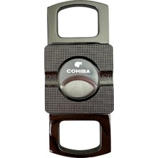 Cohiba Gunmetal Düz Çizgi Detaylı Metal Puro Makası Kesici - TR8726
