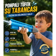 LRS Store 44 cm Büyük Boy Pompalı Su Tabancası 600 ml Uzun Menzilli Yüksek Basınçlı Yaz Oyuncağı Tüfek