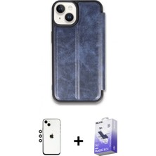 Pileli Store Pilelistore™ iPhone 14 Kılıf Zirve Yansıma Serisi - Siyah Bilvis 5in1 5d Magic Hayalet Cam Ekran Koruyucu + Shine Kamera Lens - Gs