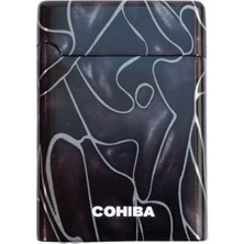 Cohiba Çift Torch Pürmüz Desenli Metal Puro Çakmağı - TR9626